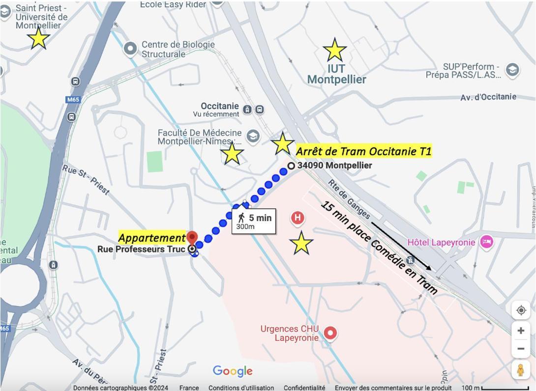 Joli T2 Pour 4 A 5 Personnes Proche De La Fac De Medecine Et A 300M Du Tram 1, Parking Gratuit Apartment Montpellier Exterior photo